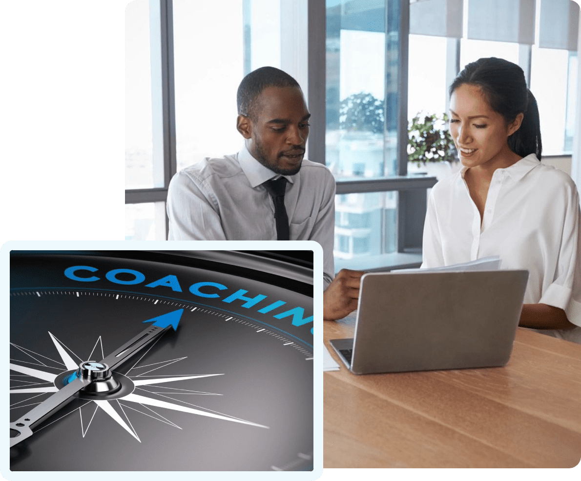 re-1 Two people sitting at a table with a compass.